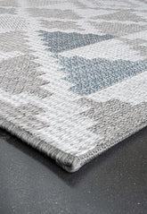 Brighton Grey And Blue Geometric Indoor Outdoor Rug - Pendle Village Furniture